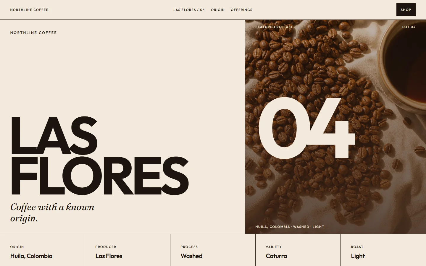 Screenshot of Northline Coffee