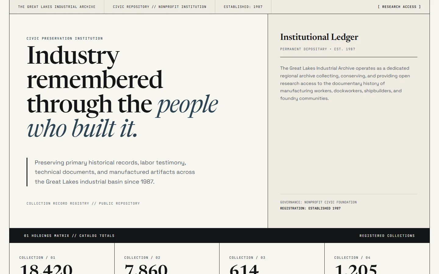Screenshot of Great Lakes Industrial Archive